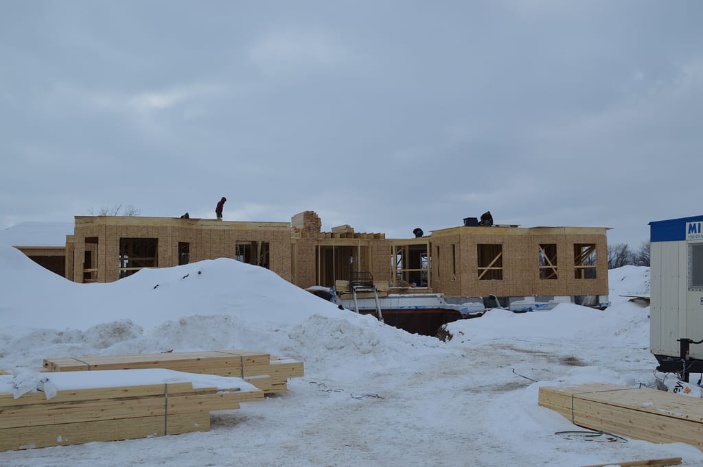 ICF build winter 3 Custom home build winter