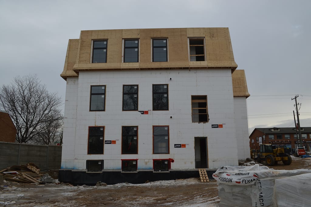 ICF build winter framing ICF frame in the winter